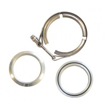 Kit Abraçadeiras Tipo V-Band / V-Clamp + Par de Flange 100% em Alumínio 3" polegadas