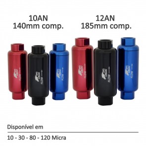 Filtro de Combustível Especial Para Alta Vazão 10 e 12AN - 10, 30,80 e 150 Microns - Azul, Preto e Vermelho