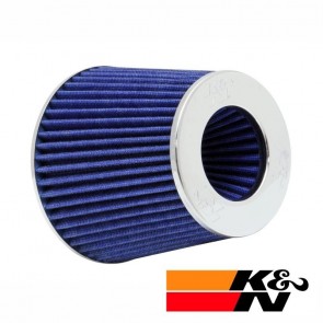 Filtro de Ar Esportivo Cônico Ajustável Duplo Fluxo Azul K&N RG1001-BL